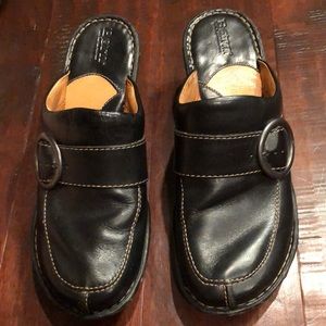 Born black leather Clogs